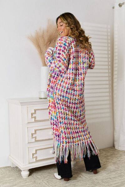 Multicolored Open Front Fringe Hem Cardigan - Create the impossible
