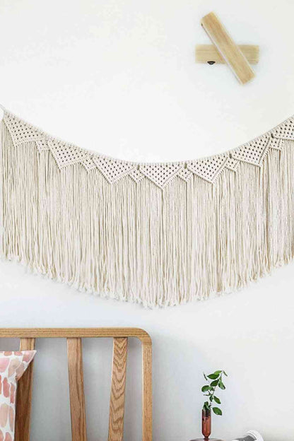 Macrame Fringe Wall Hanging Decor