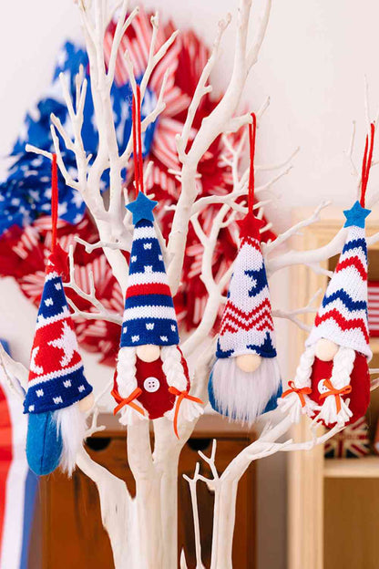 4-Piece Independence Day Knit Hanging Gnomes