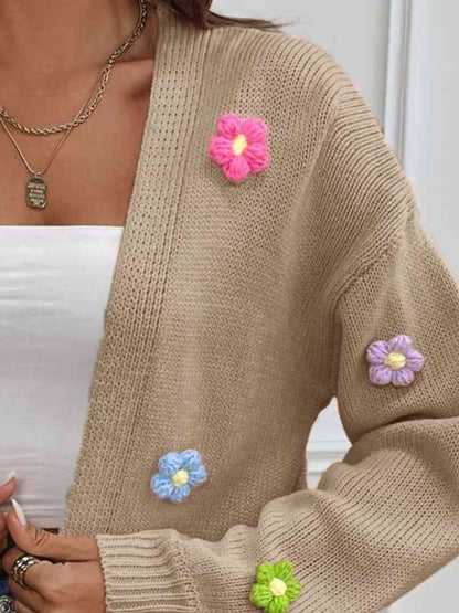 Floral Long Sleeve Open Front Cardigan - Create the impossible