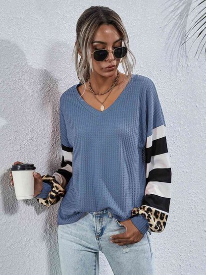 Leopard Striped Waffle-Knit Top - Create the impossible