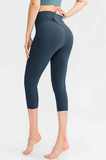 Wide Waistband Cropped Active Leggings with Pockets - Create the impossible