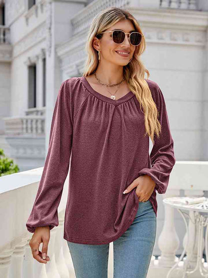 V-Neck Long Sleeve Blouse - Create the impossible