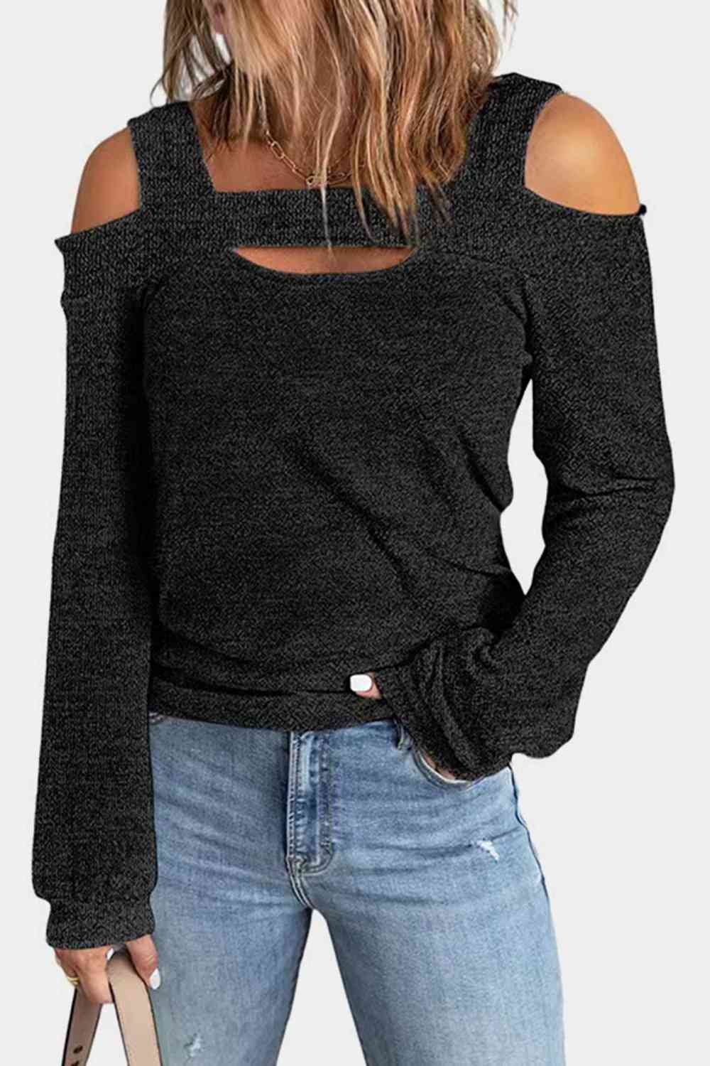 Full Size Cutout Cold Shoulder Blouse - Create the impossible