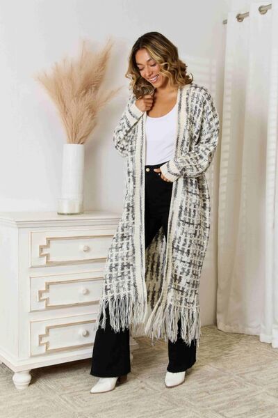 Multicolored Open Front Fringe Hem Cardigan - Create the impossible