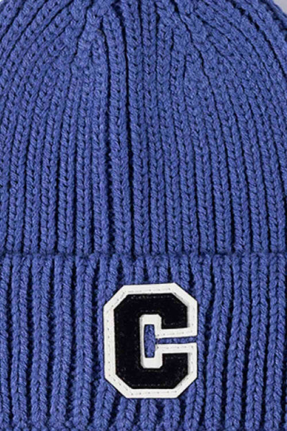 Letter C Patch Cuffed Beanie