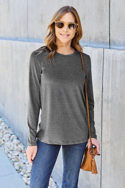 Basic Bae Full Size Round Neck Long Sleeve Top - Create the impossible