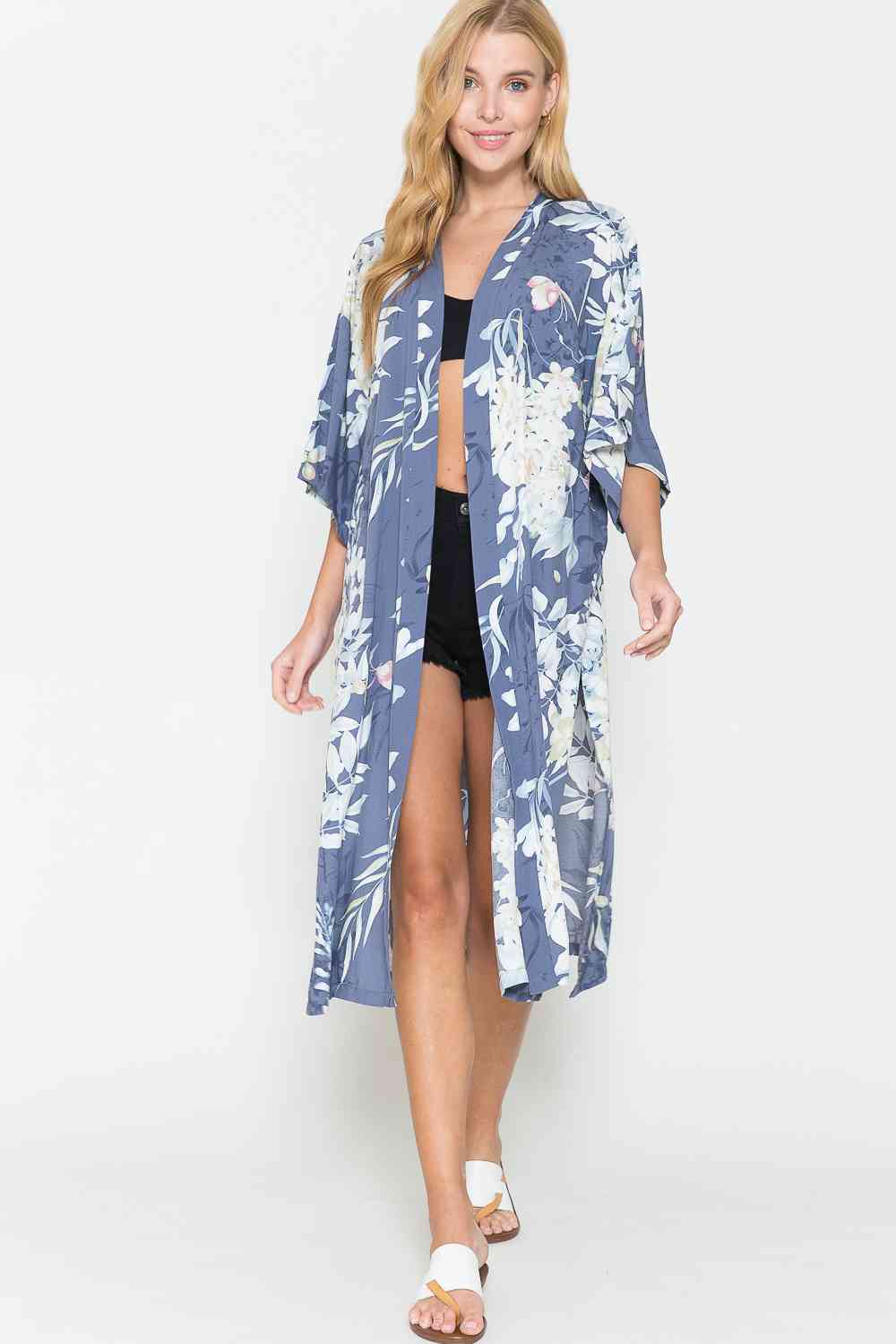 Justin Taylor Botanical Print Split Cover Up