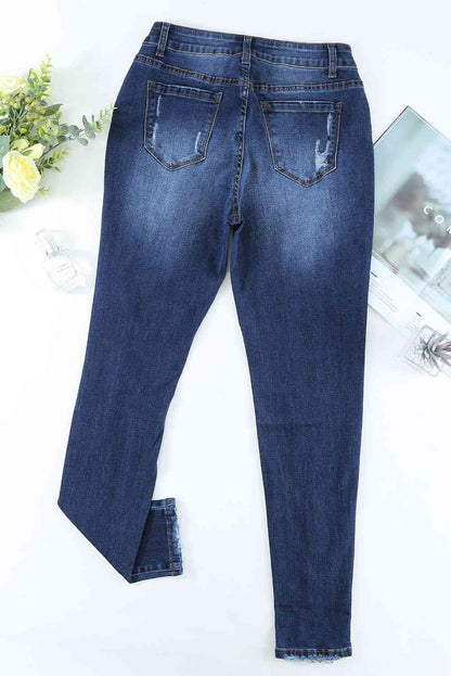 Distressed High Waist Skinny Jeans