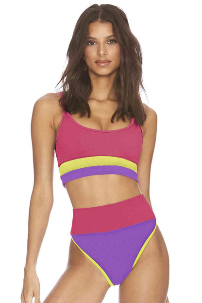 Color Block Spaghetti Strap Two-Piece Swim Set - Create the impossible