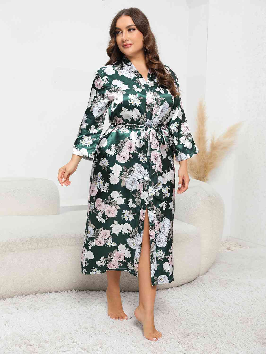 Plus Size Tie Waist Robe