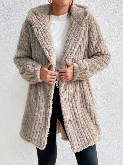 Button Down Hooded Coat