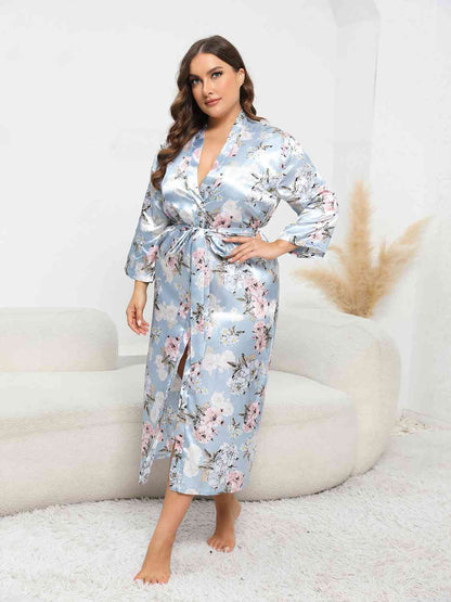 Plus Size Tie Waist Robe