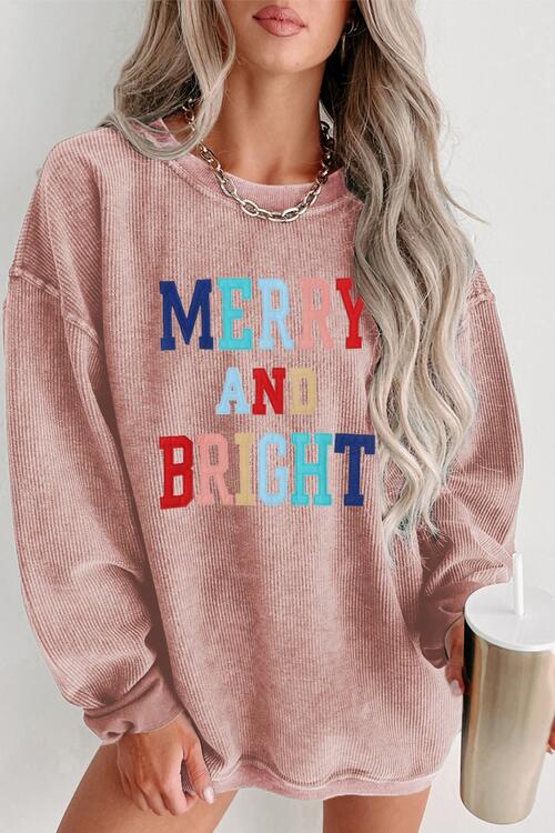MERRY AND BRIGHT Graphic Sweatshirt - Create the impossible