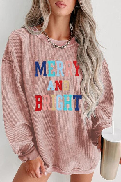 MERRY AND BRIGHT Graphic Sweatshirt - Create the impossible