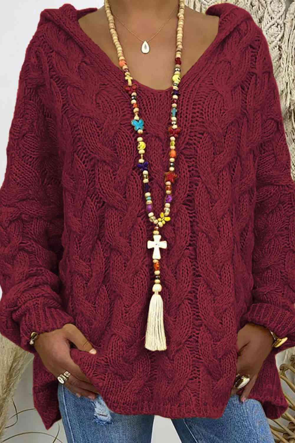 Cable-Knit Hooded Sweater - Create the impossible
