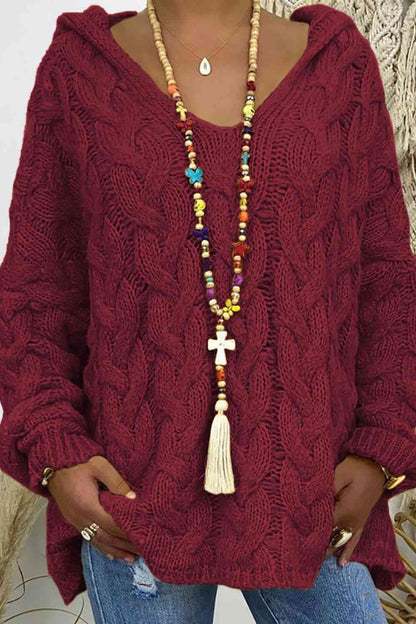 Cable-Knit Hooded Sweater - Create the impossible