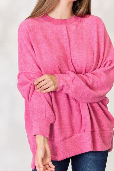 Zenana Full Size Center Seam Long Sleeve Sweatshirt - Create the impossible