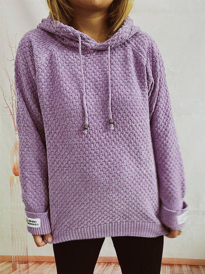 Drawstring Long Sleeve  Hooded Sweater - Create the impossible