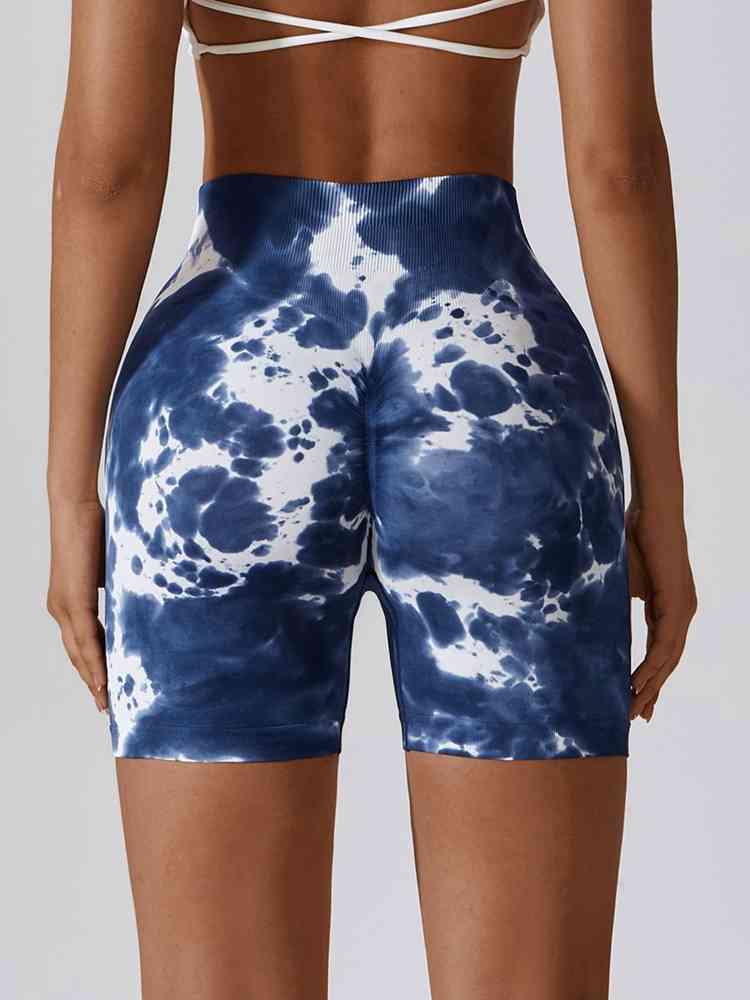 Tie Dye Wide Waistband Slim Fit Sports Shorts