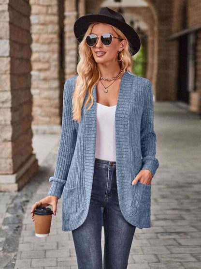 Open Front Cardigan with Pockets - Create the impossible